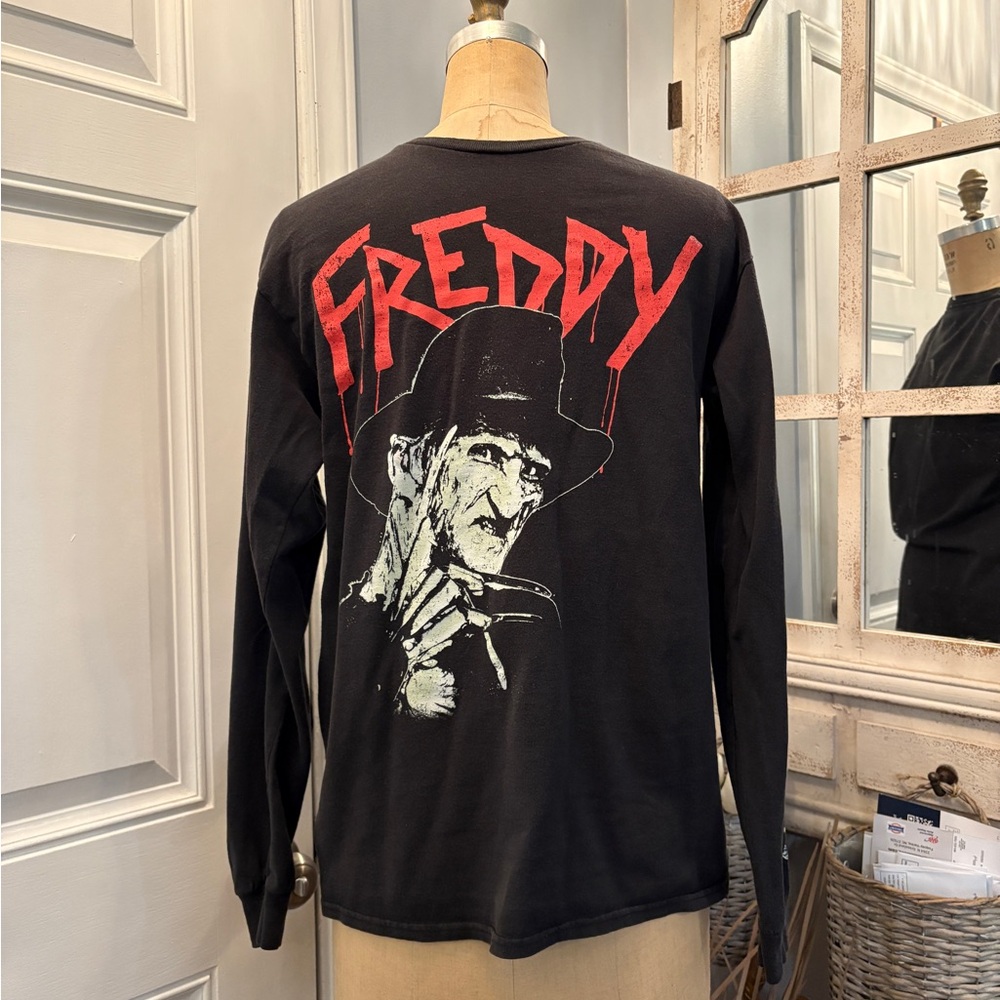 Freddy Krueger Black Long‎ Sleeve Shirt Size Medium Halloween Costume